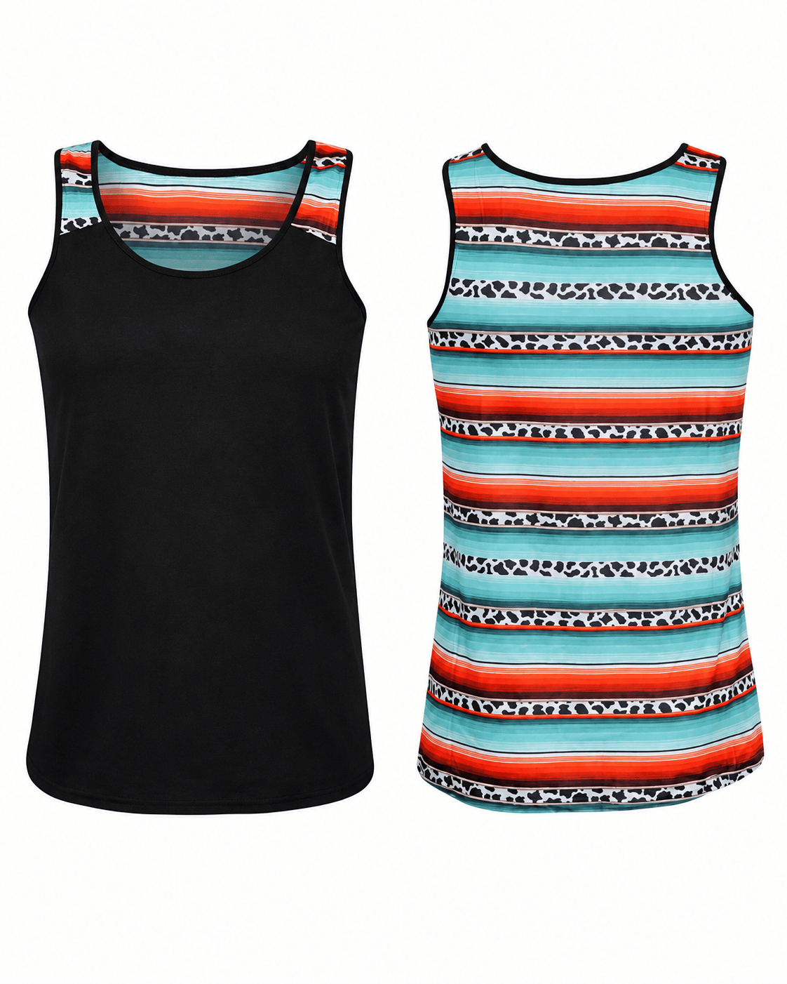 ILTEX Apparel Tank tops Serape Cheetah Black Polyester Tank Top