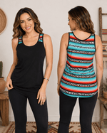 ILTEX Apparel Tank tops Serape Cheetah Black Polyester Tank Top