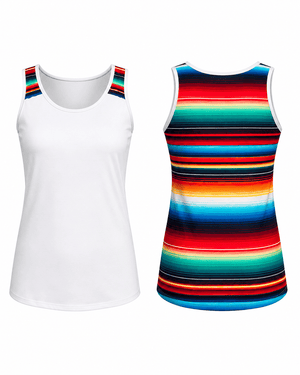 ILTEX Apparel Tank tops Serape White Polyester Tank Top