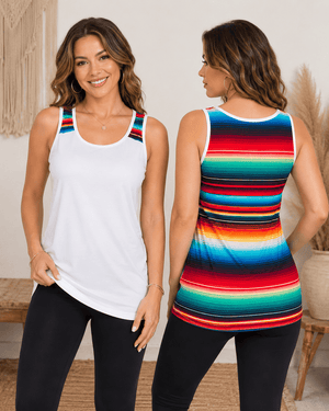 ILTEX Apparel Tank tops Serape White Polyester Tank Top