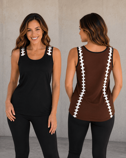 ILTEX Apparel Tank tops Small / Black/Brown Football Tank Top