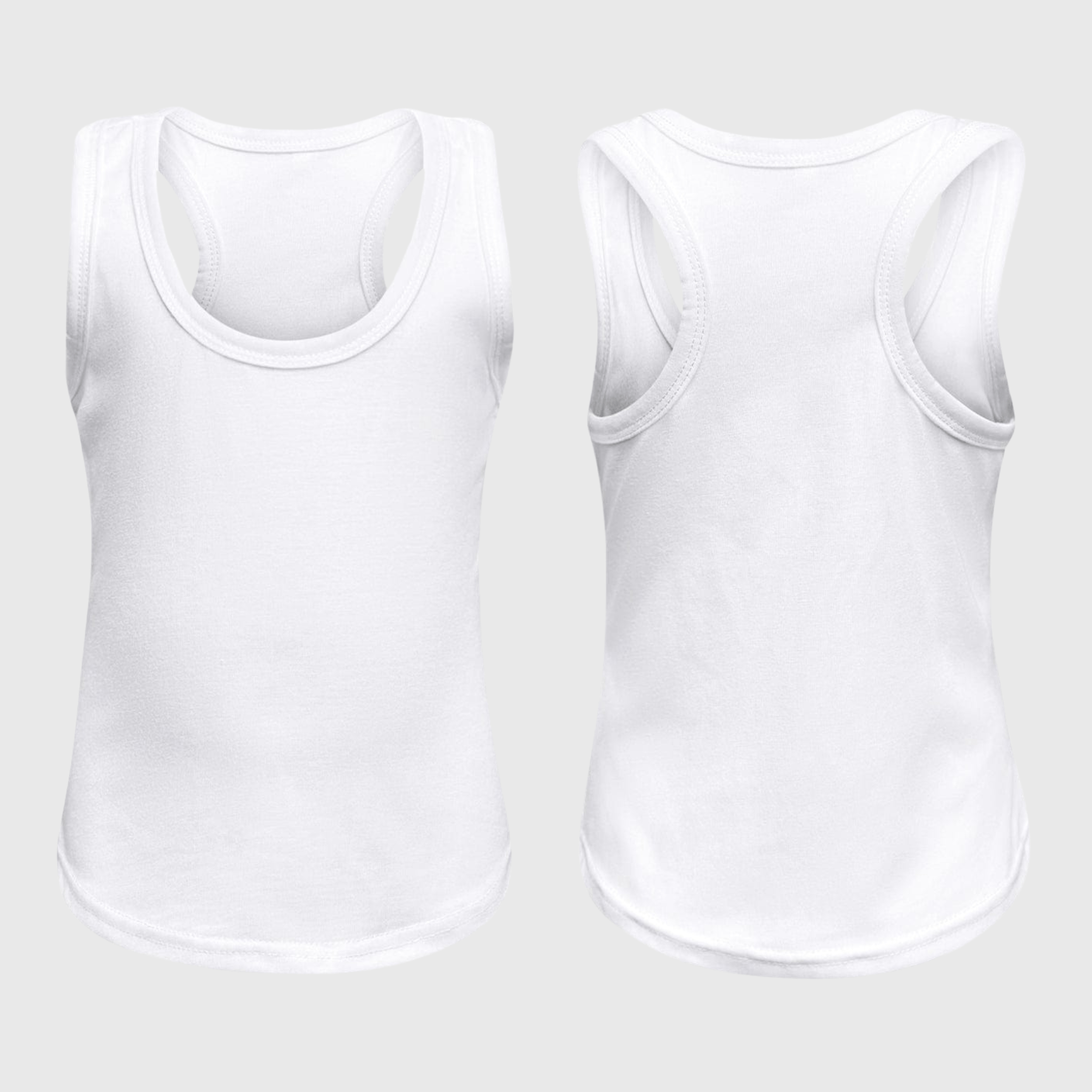Sublimation Racerback White Polyester Tank Top Adult & Kids