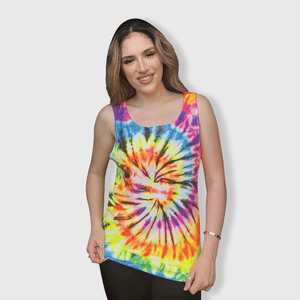 ILTEX Apparel Tank tops Tie Dye Neon Rainbow Black Tank Top