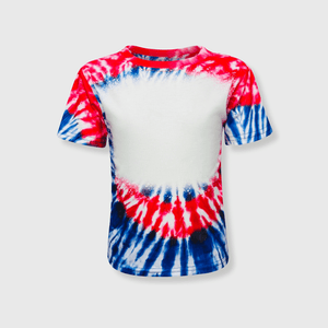 ILTEX Apparel Tie Dye 4th of July Blank Faux Bleached Kids Top
