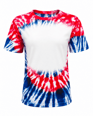 ILTEX Apparel Tie Dye 4th of July Blank Faux Bleached Kids Top