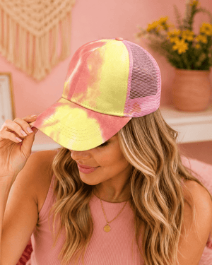 ILTEX Apparel Tie Dye Pink Yellow Cap