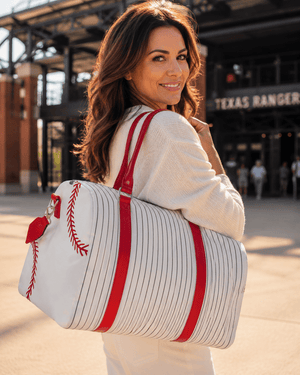 ILTEX Apparel Tote Bag Baseball White Red Duffel Bag