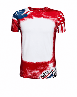 ILTEX Apparel Women's Clothing 4th of July Stars & Stripes Faux Bleached Top