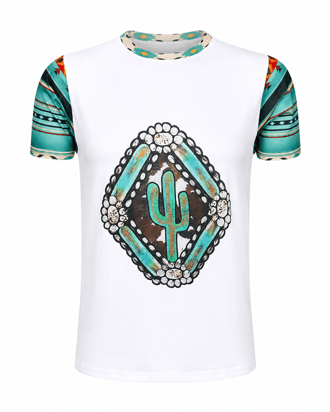 ILTEX Apparel Women's Clothing Aztec Cactus White Top