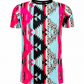 ILTEX Apparel Women's Clothing Aztec Cheetah Pink Blue Top