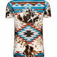 ILTEX Apparel Women's Clothing Aztec Cow Teal Top