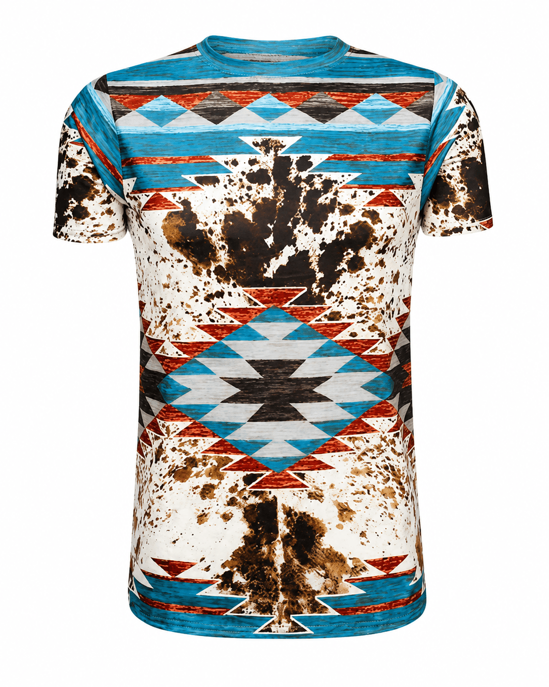 ILTEX Apparel Women's Clothing Aztec Cow Teal Top
