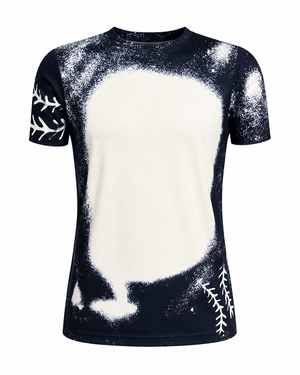ILTEX Apparel Women's Clothing Baseball Black Blank Faux Bleached Top