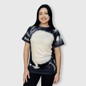 ILTEX Apparel Women's Clothing Baseball Black Blank Faux Bleached Top