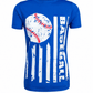 ILTEX Apparel Women's Clothing Baseball Striped Blue Top