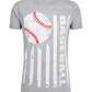 ILTEX Apparel Women's Clothing Baseball Striped Gray Top