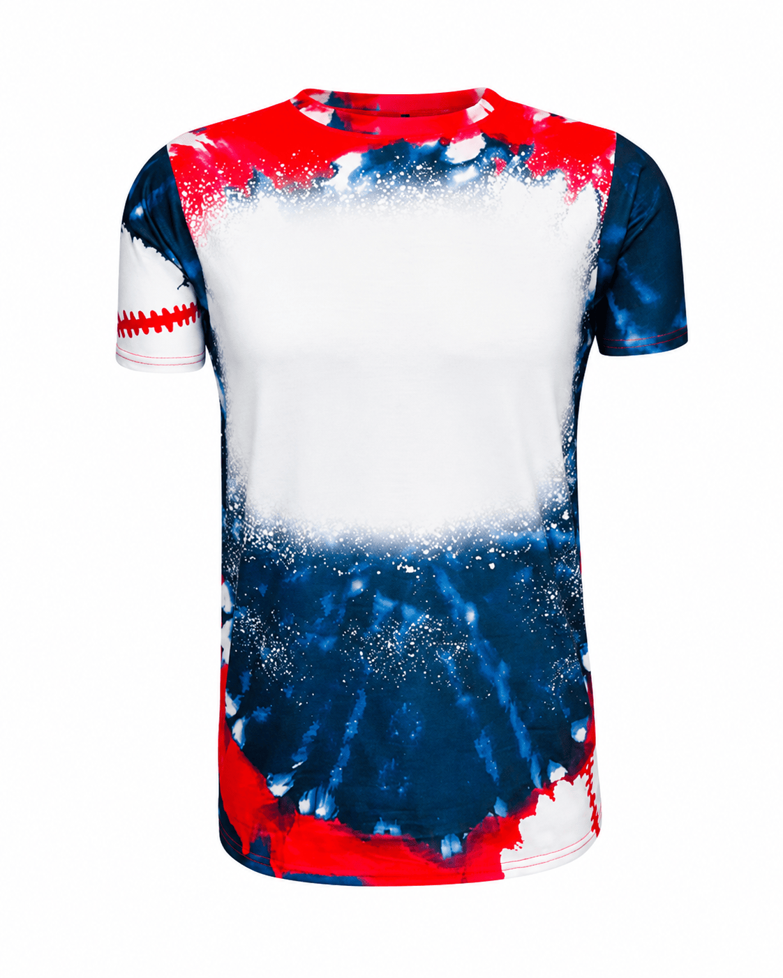 ILTEX Apparel Women's Clothing Baseball Tie Dye Blank Faux Bleached Top