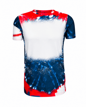 ILTEX Apparel Women's Clothing Baseball Tie Dye Blank Faux Bleached Top