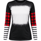 ILTEX Apparel Women's Clothing Black Plaid Stripe Long Sleeve Blank Top
