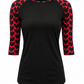 ILTEX Apparel Women's Clothing Black Red Heart Top