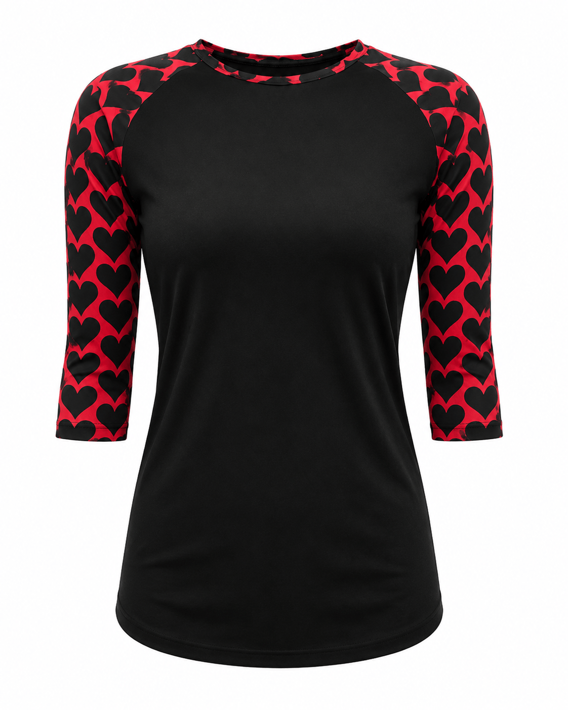 ILTEX Apparel Women's Clothing Black Red Heart Top