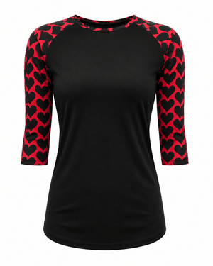 ILTEX Apparel Women's Clothing Black Red Heart Top