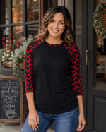 ILTEX Apparel Women's Clothing Black Red Heart Top