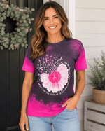 ILTEX Apparel Women's Clothing Breast Cancer Shaded Pink Bleached Top