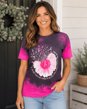 ILTEX Apparel Women's Clothing Breast Cancer Shaded Pink Bleached Top