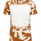 ILTEX Apparel Women's Clothing Brown Western Blank Faux Bleached Top