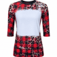 ILTEX Apparel Women's Clothing Buffalo Plaid Dark Cheetah Raglan Blank Faux Bleached Top