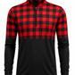 ILTEX Apparel Women's Clothing Buffalo Plaid Red Color Block Quarter Zip Top