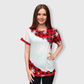 ILTEX Apparel Women's Clothing Buffalo Plaid Snowflake White Blank Top