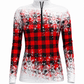 ILTEX Apparel Women's Clothing Buffalo Plaid Snowflakes Quarter Zip Top