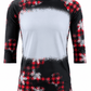 ILTEX Apparel Women's Clothing Buffalo Plaid Snowflakes Raglan Blank Faux Bleached Top