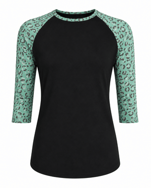ILTEX Apparel Women's Clothing Cheetah Black Green Top