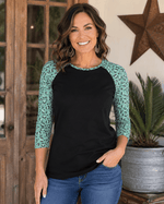 ILTEX Apparel Women's Clothing Cheetah Black Green Top