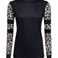 ILTEX Apparel Women's Clothing Cheetah Black Spliced Long Sleeve Top