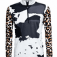 ILTEX Apparel Women's Clothing Cheetah Cow Print Quarter Zip Top