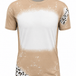 ILTEX Apparel Women's Clothing Cheetah Cream Blank Faux Bleached Top