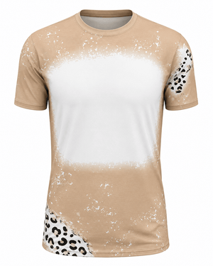 ILTEX Apparel Women's Clothing Cheetah Cream Blank Faux Bleached Top