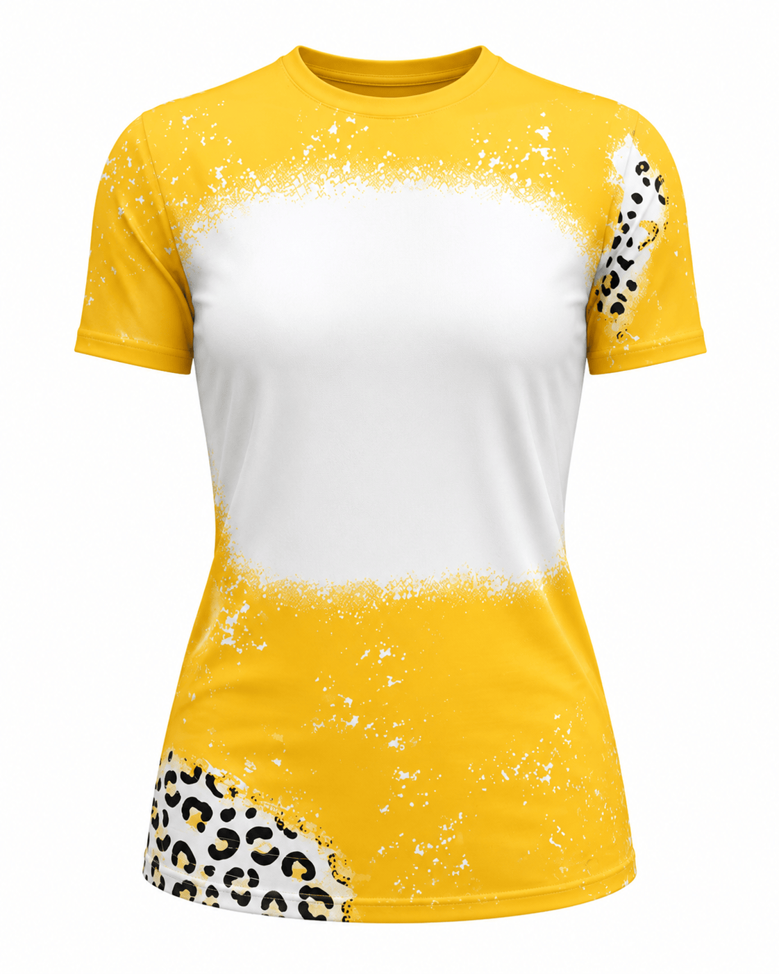 ILTEX Apparel Women's Clothing Cheetah Gold Blank Faux Bleached Top