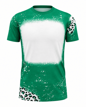 ILTEX Apparel Women's Clothing Cheetah Green Blank Faux Bleached Top