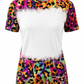 ILTEX Apparel Women's Clothing Cheetah Multi Blank Faux Bleached Top