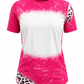 ILTEX Apparel Women's Clothing Cheetah Pink Blank Faux Bleached Top