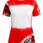 ILTEX Apparel Women's Clothing Cheetah Plaid Red Blank Faux Bleached Top