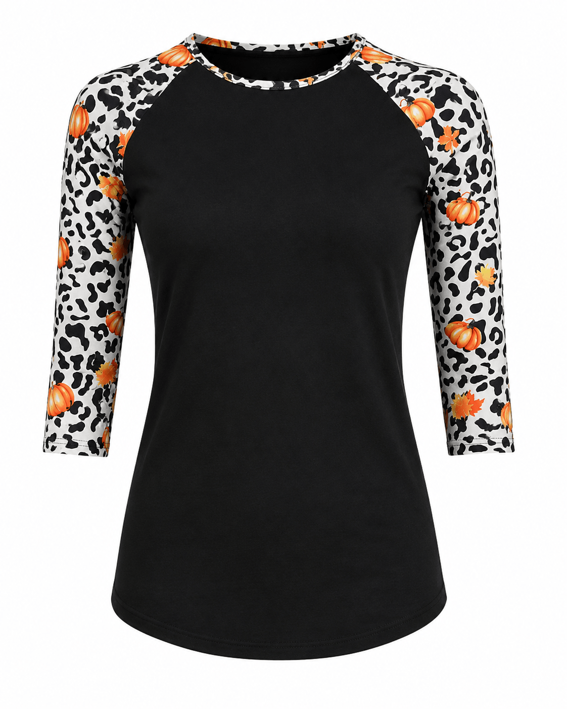 ILTEX Apparel Women's Clothing Cheetah Pumpkin Black Top