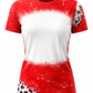 ILTEX Apparel Women's Clothing Cheetah Red Blank Faux Bleached Top