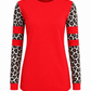 ILTEX Apparel Women's Clothing Cheetah Red Spliced Long Sleeve Top