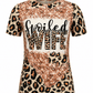 ILTEX Apparel Women's Clothing Cheetah 'Spoiled Wife' Faux Bleached Top